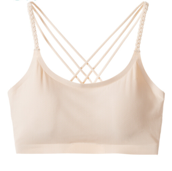 INMAN 茵曼 9882432049 交叉美背拼接双肩带排汗舒适透气抹胸 肤色 均码