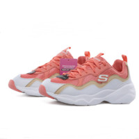 SKECHERS 斯凯奇 D'LITES系列 熊猫休闲鞋女款时尚绑带 88888201-WCRL 白色/珊瑚色 37