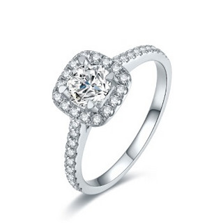 周六福 珠宝钻石戒指女款 时尚群镶钻石订婚钻戒 KGDB023335 70分 SI/H