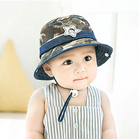 宝宝帽子遮阳帽夏季儿童太阳帽男女童潮薄款可爱婴儿防晒渔夫帽
