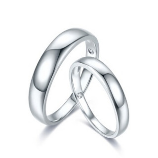 周六福 珠宝简约18K金钻石戒指情侣对戒求婚结婚 多彩 男款 19号