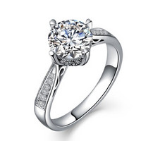 一搏千金（YBQJ）BG001 白18K金共40分FG色 钻石女戒 求婚戒指 钻戒
