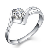 一搏千金（YBQianJin）BG010 18K金40分DE色钻石戒指 结婚戒指 婚戒