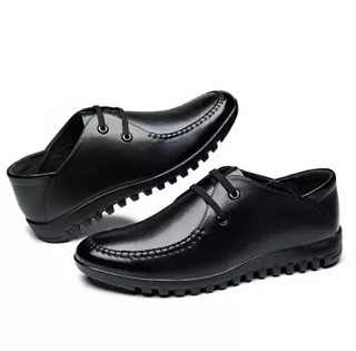 蜻蜓牌 时尚休闲男士轻商务绅士低帮系带皮鞋 5812 黑色 40码