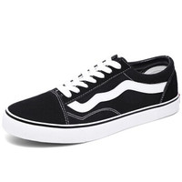 Haut Ton 皓顿 男鞋休闲鞋韩版帆布鞋系带舒适板鞋子 XB033 黑色 42