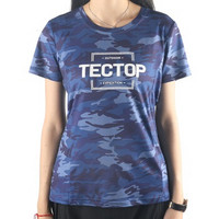 TECTOP 探拓 速干衣 男女印花圆领短袖T恤 户外快干衣 TS80524 女款兰紫迷彩 3XL