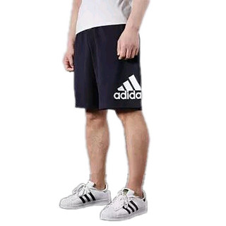 adidas 阿迪达斯 男子 运动型格 MH BOS Short SJ 运动 短裤 DX2495 蓝色 M码