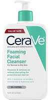 CeraVe 泡沫洁面乳 16盎司(473ml) 油性皮肤日常面部清洁 无香
