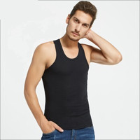 Nan ji ren 南极人 纯棉男士运动背心螺纹背心打底衫 背心黑色 XL NSJA0660 (黑色、XL、纯棉)