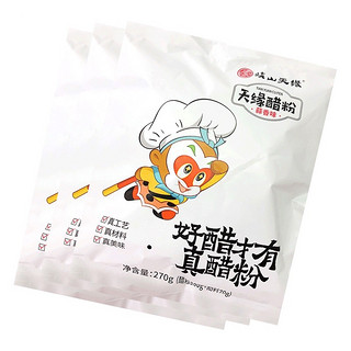 岐山天缘 天缘醋粉 岐山发酵凉皮/即食黑面皮 270g*5袋 蒜香