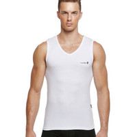 PLAYBOY 花花公子 男士背心男运动打底宽肩V领汗衫 7540 白色 XXL (白色、XXL)