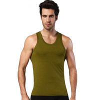 雪中飞 SNOWFLYING 男士背心 纯棉背心男薄款汗衫修身弹力吸汗透气休闲运动无袖打底衫 军绿185 (绿色、XXL、棉)