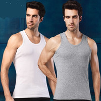 雪中飞 SNOWFLYING 2件装男士背心 纯棉背心男薄款汗衫修身弹力吸汗透气休闲运动无袖打底衫 浅灰+白色 XXL XHX18008-2 (灰色、XXL、棉)
