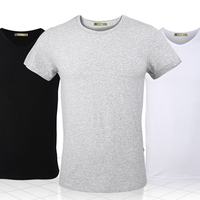 Bejirog 北极绒 背心男士纯棉螺纹运动弹力修身男式打底汗衫3件装 黑白灰 XL