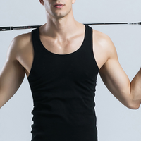 Miiow 猫人 男士背心男棉质四季休闲运动健身打底潮男背心 黑灰白三色装 XL MiiOW (黑色、XL、纯棉)