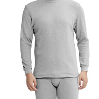 YOUR SUN 宜而爽 男女情侣秋衣秋裤男女保暖内衣男女全棉(中厚半高领)保暖上衣 13001001454 男款 浅麻灰