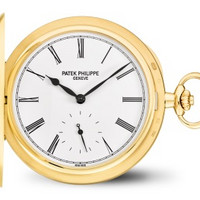 Patek Philippe 百达翡丽 980J-010 黄金款式黑色字块猎式怀表