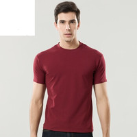 TINSINO 纤丝鸟 背心男短袖T恤棉运动弹力修身男式打底汗衫 WHY90422 枣红 4XL (红色、4XL、纯棉)