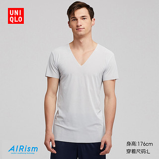 UNIQLO 优衣库 414061 男装 AIRism无缝V领T恤