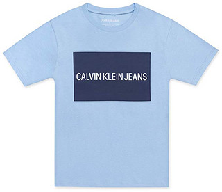 Calvin Klein 男孩大机构标志圆领 T 恤