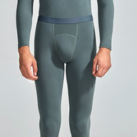 螃蟹秘密 保暖内衣套装男 秋衣秋裤男士 V领 棉质莫代尔 青年时尚 CBN-M591Tec-05 锂深灰 M