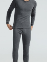 螃蟹秘密 保暖内衣套装男 秋衣秋裤男士 加绒加厚 秋冬潮 798Pro.内衣 氧深灰 L