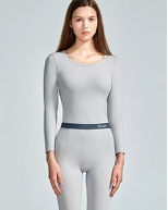 螃蟹秘密 保暖内衣套装女 秋衣秋裤女士保暖 圆领棉质莫代尔 SBN-W591Tec-04 时尚 锂黑 S