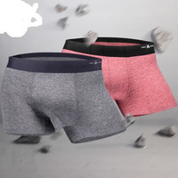 Kenhope 健之豪 内裤男士内裤50S无痕AB纱中腰纯色平角裤2条装 KH708 混色 XL (混色、XL、平角裤、莫代尔)