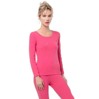 海之宁 女士秋衣秋裤纯棉套装秋冬季棉毛衫基础薄款保暖内衣精梳棉亲肤透气线衣线裤 8000 洋红 XL码