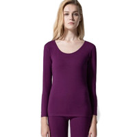 Mexican 稻草人 秋衣秋裤男士打底薄款莱卡棉毛衫女情侣保暖内衣套装 83801 深紫 XXL