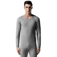 Mexican 稻草人 秋衣秋裤男士薄款纯棉全棉毛衫青年打底保暖内衣男套装 81948 深花灰 XXXL