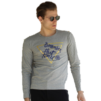 海之宁 秋衣 男士青少年男学生秋衣棉毛衫印花薄款保暖内衣长袖t恤男打底衫保暖上衣春秋冬上衣男士内衣 灰色 9106-1