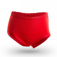 NAIER 耐尔 女士鸿运裤 莫代尔高腰 小平角裤 E7001Z0023  红色 XL