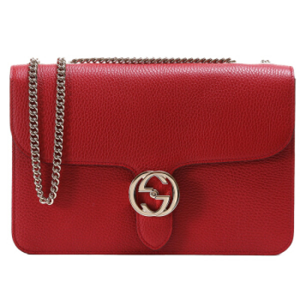 gucci 古驰 女士红色牛皮中号邮差风琴斜挎包 510303 cao0g 6420