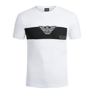 ARMANI 阿玛尼奢侈品新款男士棉质印花圆领短袖针织T恤衫 3GPT10-PJP6Z WHITE-1100 M