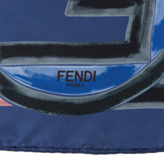 FENDI  芬迪 女士深蓝色桑蚕丝丝巾  FXT091 A6DP F0BEF