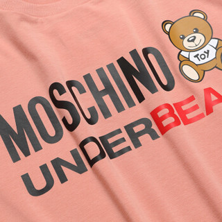 MOSCHINO  莫斯奇诺 UNDERBEAR 女士粉色小熊图案棉质短袖T恤 Z A1906 9002 0147