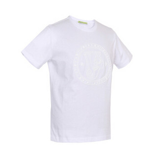VERSACE 范思哲 奢侈品 男士白色棉质橡胶图案圆领短袖T恤   B3GTB72E 36609 003
