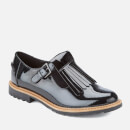 Clarks Griffin Mia Patent Frill T Bar 女士漆皮流苏休闲鞋