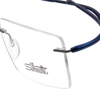 Silhouette 诗乐 光学眼镜架眼镜框男女款枪色镜框蓝色镜腿 5523 GN 6661 55MM