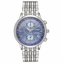 CITIZEN 西铁城 FC5000-51L World Chronograph A-T Blue 女士光动能腕表