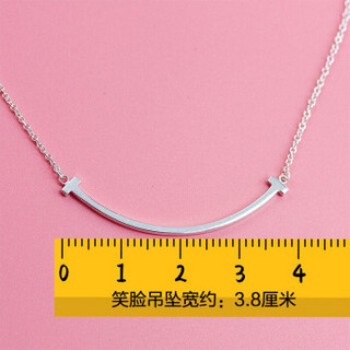 Tiffany&Co. 蒂芙尼 时尚女士银制微笑项链女款笑脸吊坠项链T系列唐晶同款 925银 mini号 上海现货 GRP09006