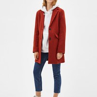 Bershka 巴适卡 06573200670 女士直筒羊毛大衣