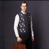 雅鹿 男士休闲背心针织毛衣中老年人爸爸装休闲背心马甲 18787527