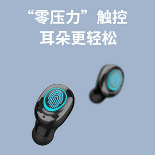 ZHYCP 智优创品 蓝牙耳机无线触控防水迷你超小运动隐形双耳塞 (黑色、通用、入耳式、IPX5)