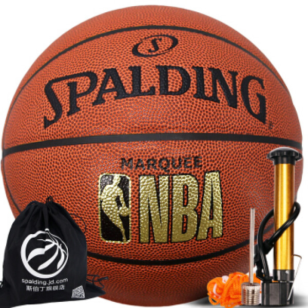 商品spalding 斯伯丁 spalding nba烫金比赛篮球7号蓝球 室内外pu耐磨