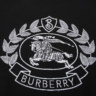 商品burberry 博柏利 男款黑色印花图案羊毛长袖套头衫针织衫