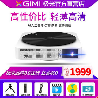 XGIMI 极米 投影仪 (U盘，蓝牙等、1280x720dpi、品质家用、500-700ANSI 流明、30-300英寸、U盘，蓝牙等)