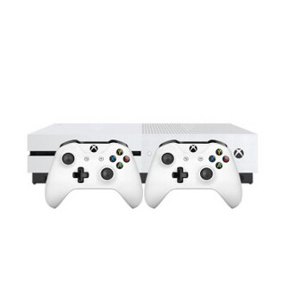 Microsoft 微软 Xbox One X 多人体感游戏机无线 电视家用 娱乐游戏机 【纪元版】含双手柄 (白色、12G)