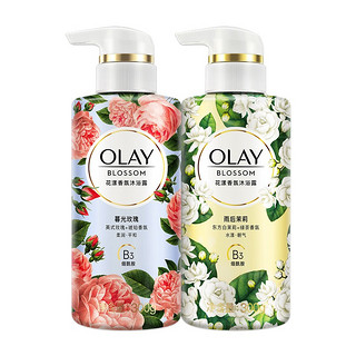 OLAY 玉兰油 花漾香氛沐浴露 小花瓶 玫瑰300g+茉莉300g *2件